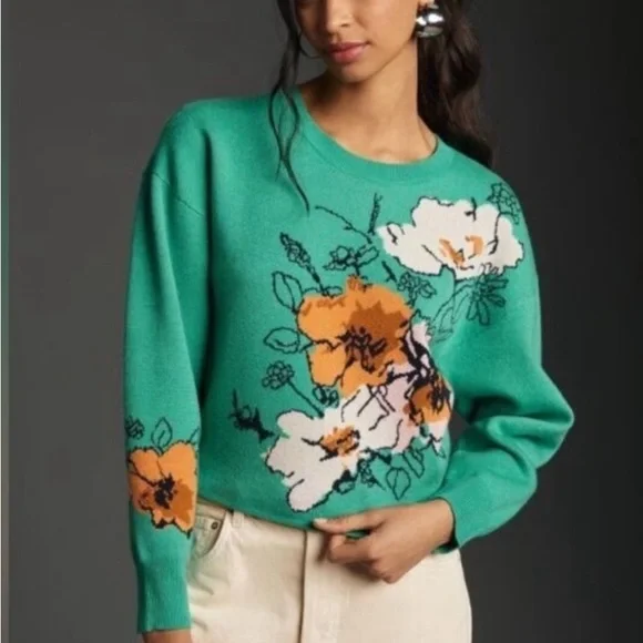 Maeve Floral Knit Sweater - Picture 8 of 8